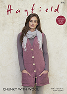 Hayfield 8162 Knitted Longline Waistcoat/Vest for Adults in #5/Chunky weight yarn